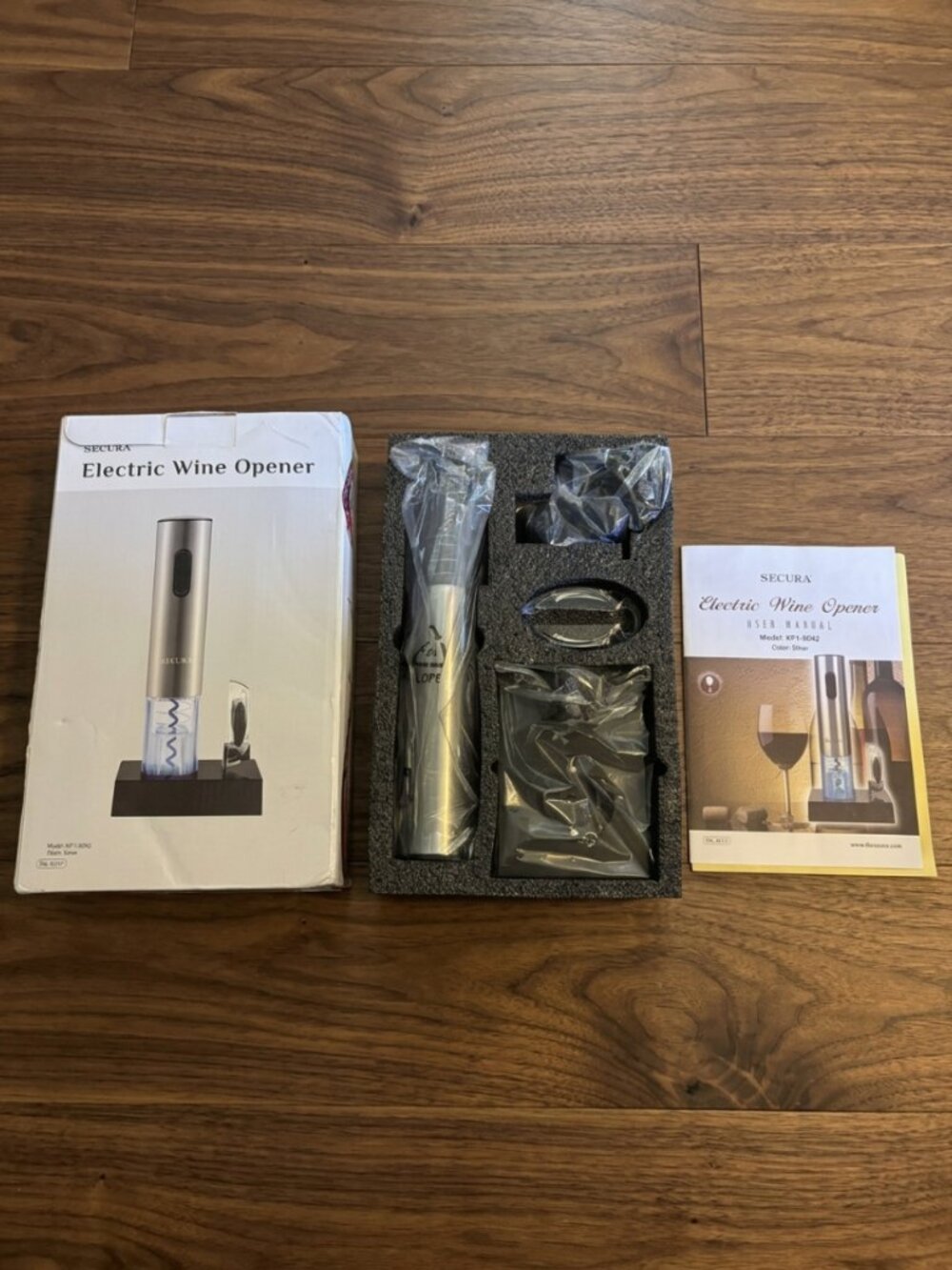NWOT | Secura Stainless Steel Rechargeable Electric Wine Opener + Blue LED Light